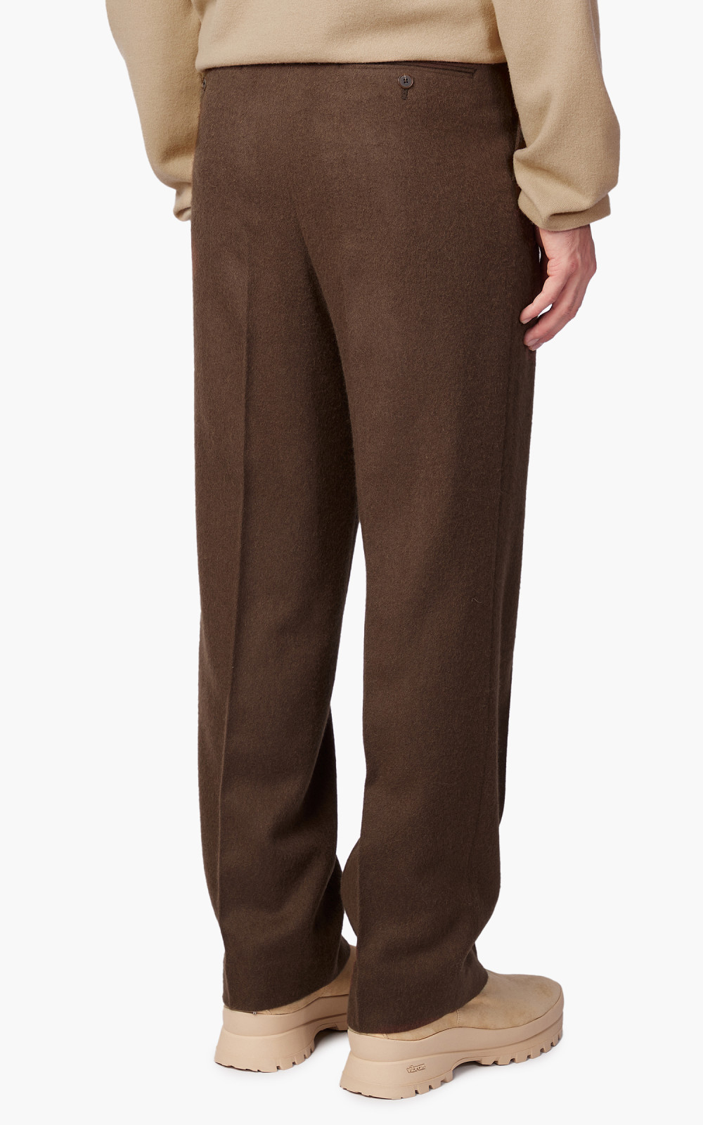 Auralee Baby Camel Flannel Slacks Dark Brown | Cultizm