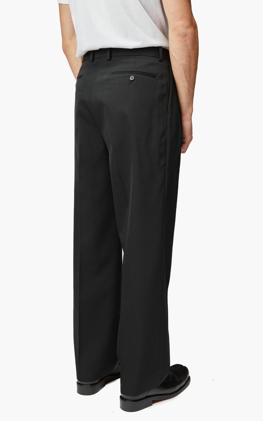 Auralee Super Fine Wool Cotton Twill Slacks Black | Cultizm