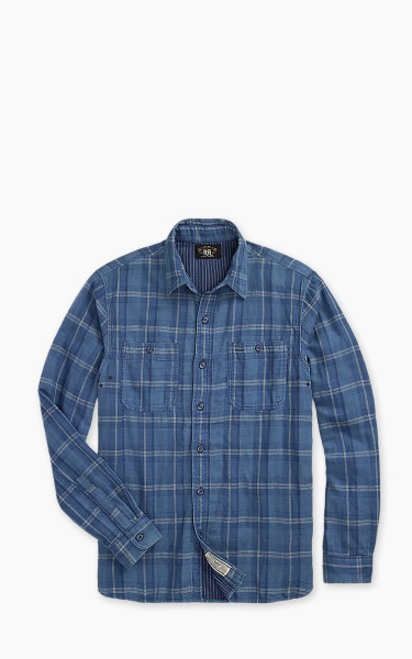 RRL Indigo Plaid Double Faced Workshirt Indigo Plaid/Stripe