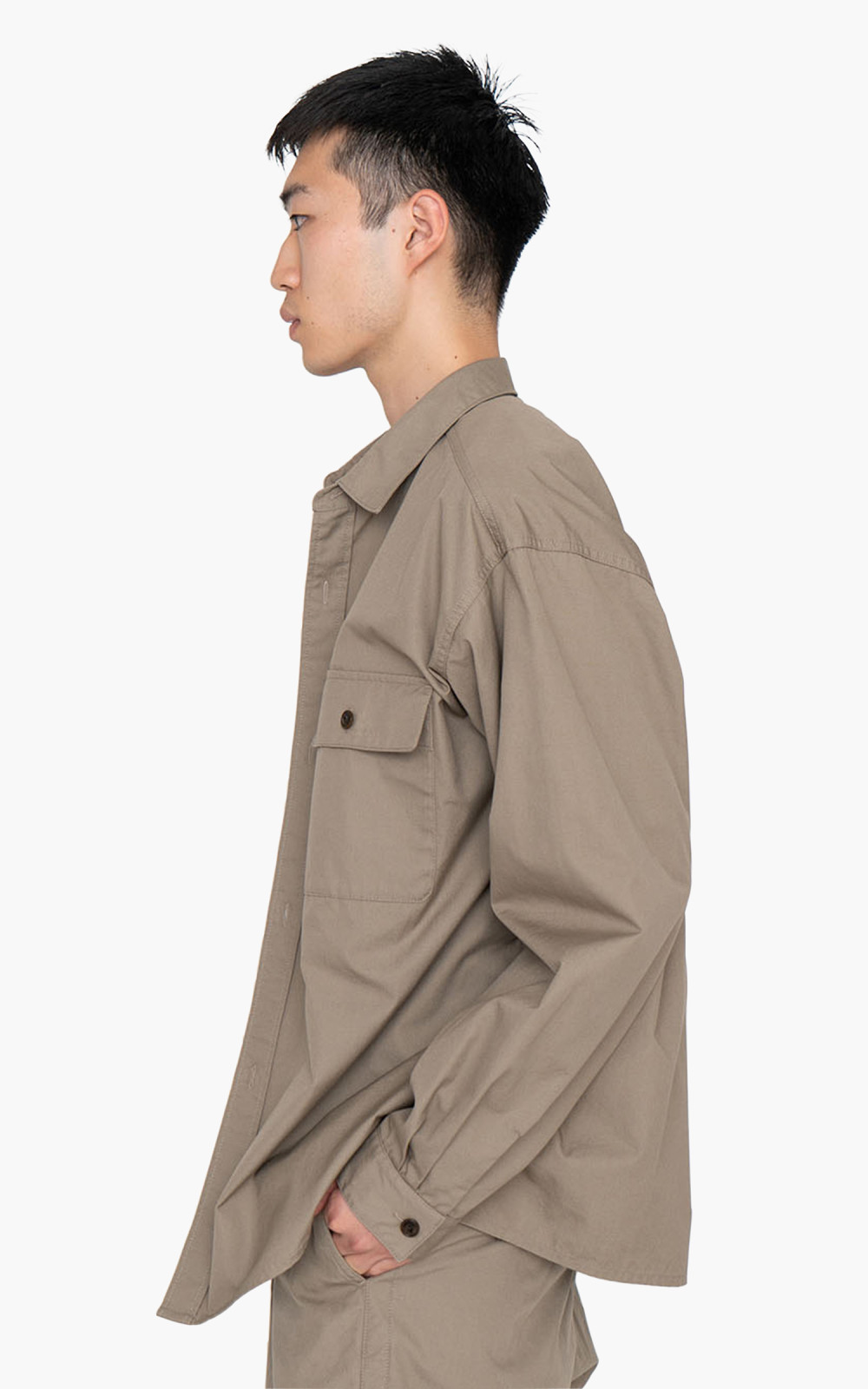 Nanamica Utility Light Wind Shirt Taupe | Cultizm