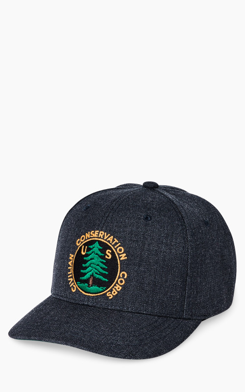 Filson CCC Wool Baseball Cap Blue Graphite Heather