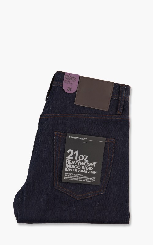 UB621 Relaxed Tapered 21oz Indigo Selvedge Jeans Raw The Unbranded