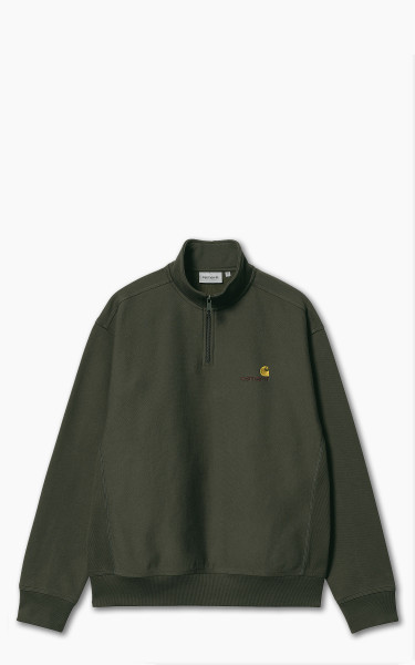 Carhartt WIP Half Zip American Script Sweatshirt Plant | Cultizm