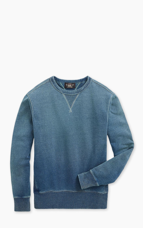 RRL Indigo French Terry Sweatshirt Washed Blue Indigo