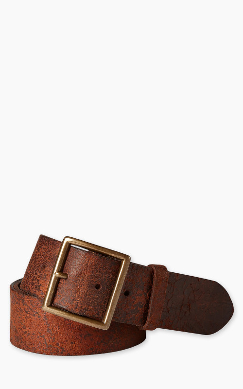 RRL Jones Distressed Leather Belt Distressed Tan