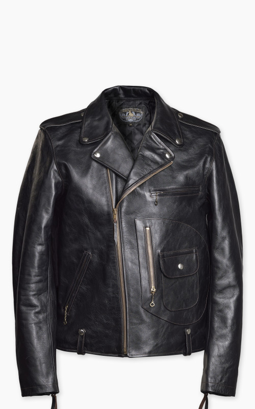 Double Helix Innovator Horsehide Leather Rider Jacket Black