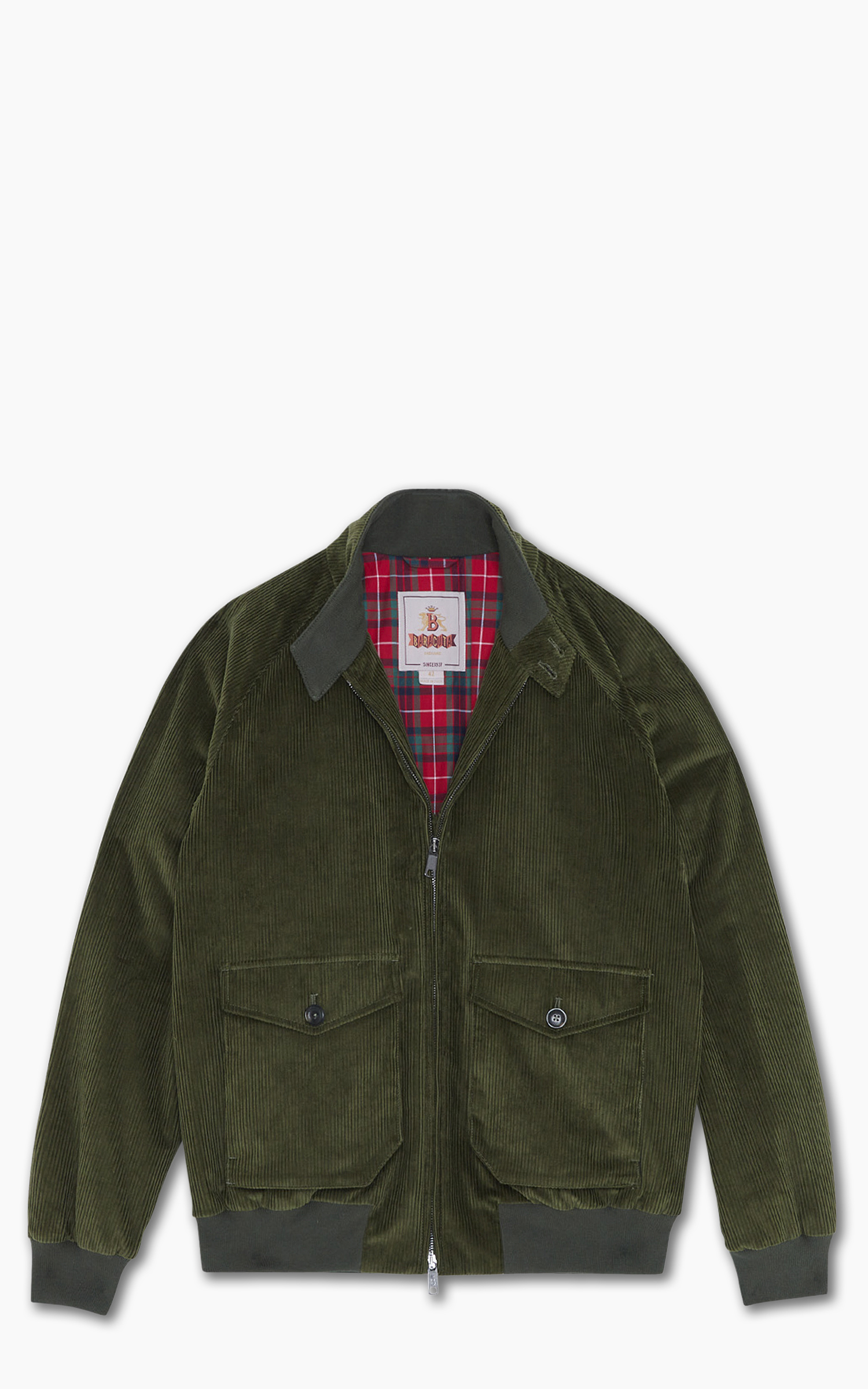 Baracuta G9 AF Cord Pocket Harrington Jacket Olive