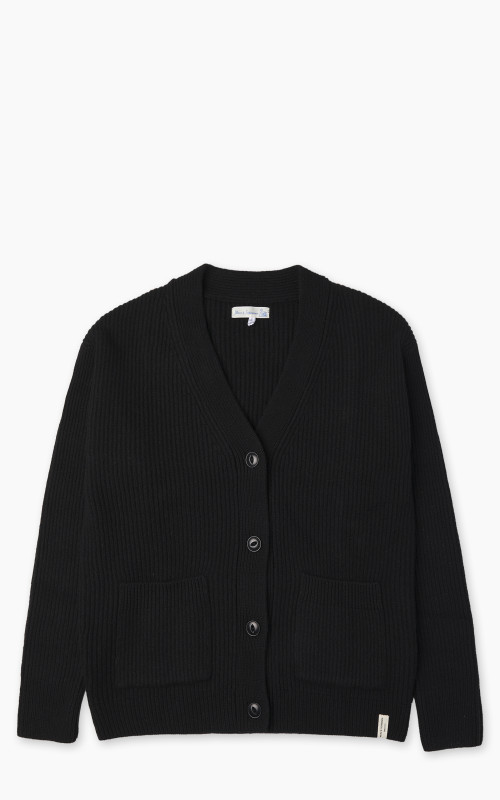 Merz b. Schwanen LOCG02 Merino Wool-Cashmere Cardigan Deep Black