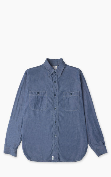 OrSlow Vintage Fit Chambray Work Shirt Blue