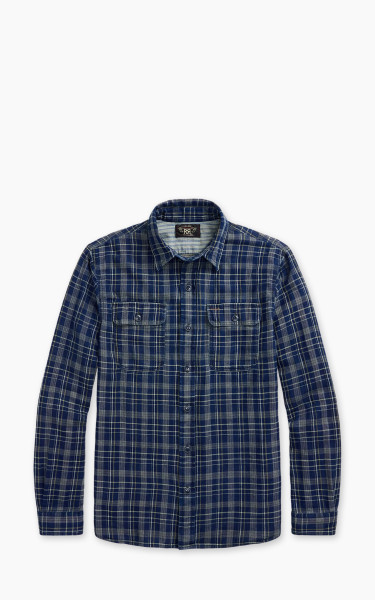 RRL Indigo Plaid Double-Faced Workshirt Indigo/Strip