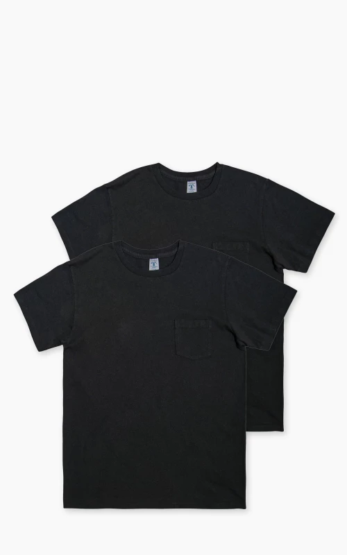 Velva Sheen Crew Neck Pocket Tee 2-Pack Black