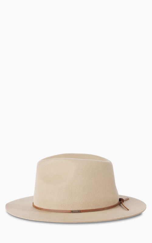 Brixton Wesley Fedora Wool Felt Hat Sand/Brown