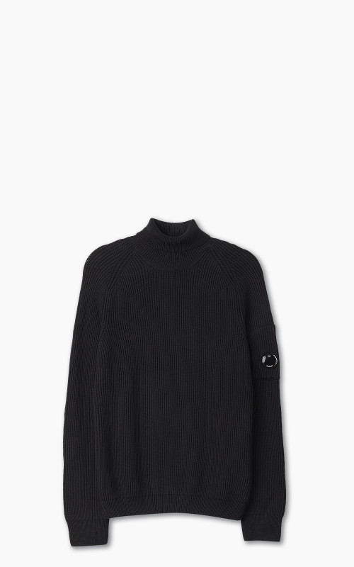 C.P. Company Full Rib Roll Neck Jumper Black