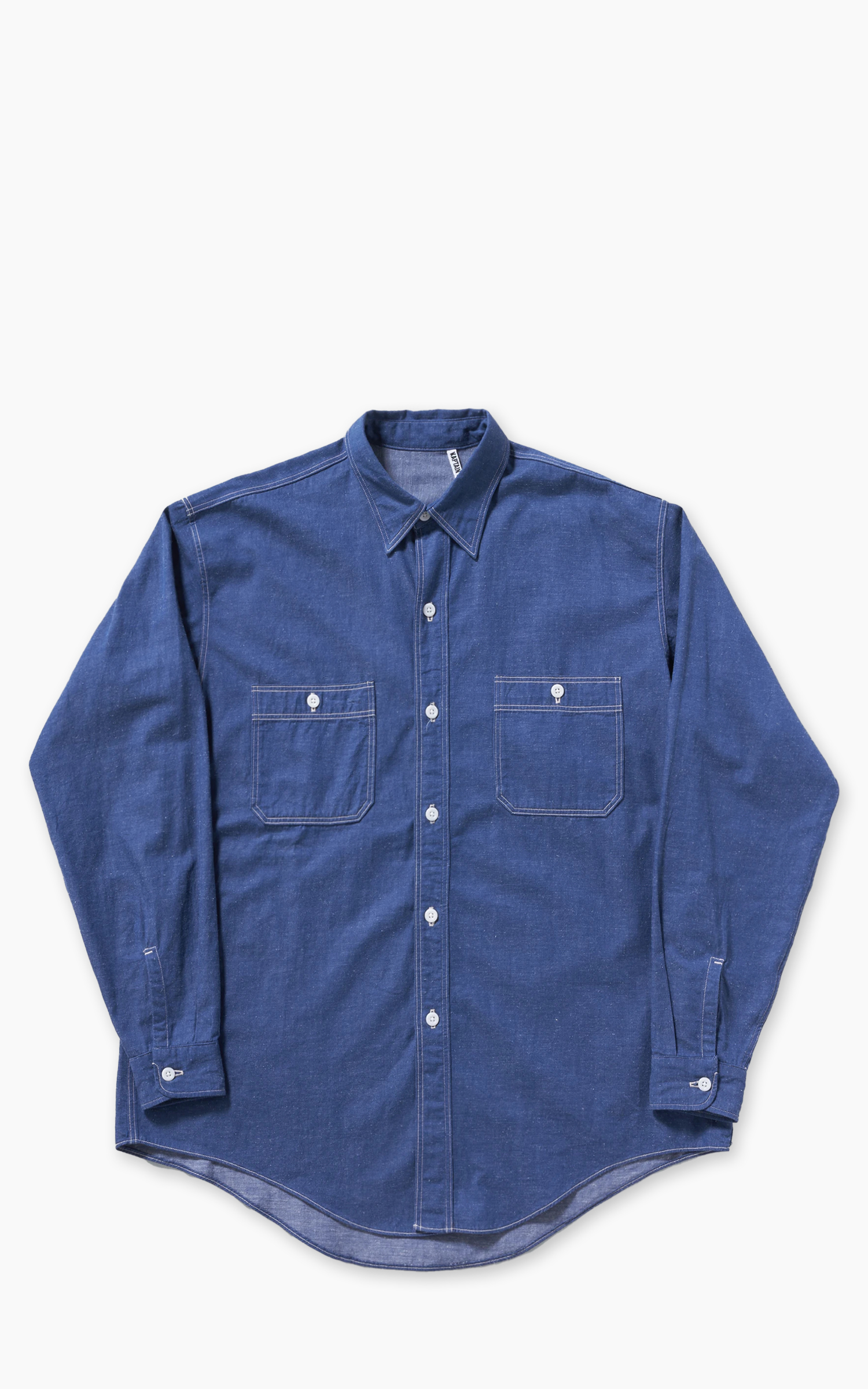 Kaptain Sunshine Work Shirt Cotton/Hemp Indigo Blue | Cultizm