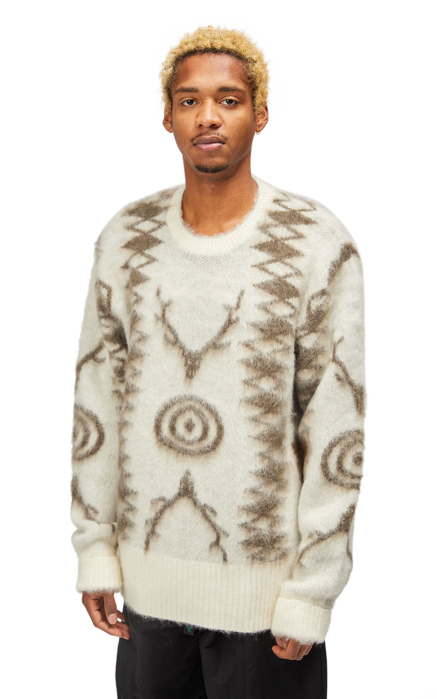 South2 West8 Loose Fit Mohair Sweater Native A-Off White | Cultizm