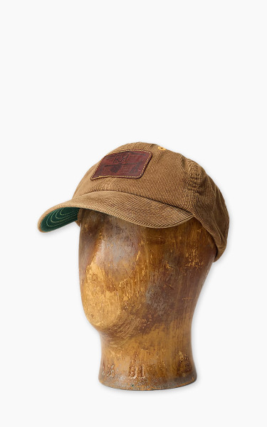 RRL Leather-Patch Corduroy Trucker Cap Tan